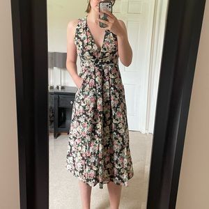 Vintage Floral Dress with Pockets
